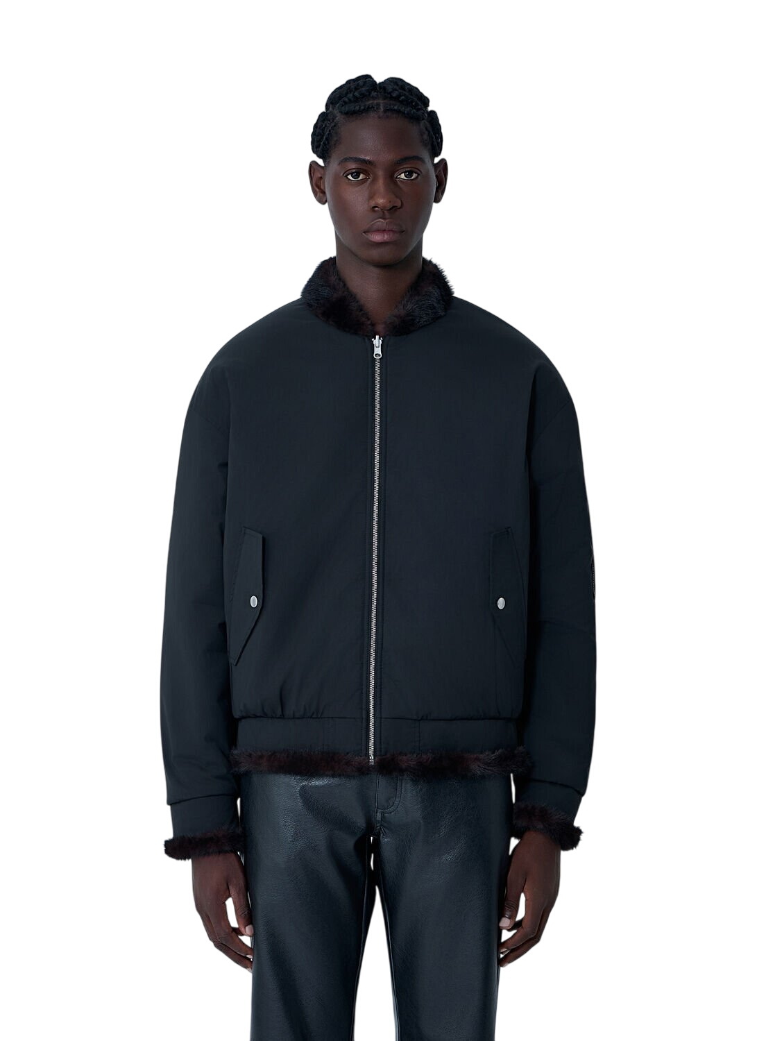Haider Ackermann Black Jersey Embroidered Perth Bomber Jacket