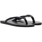 Ancient Greek Sandals Black Saionara Raffia Flip-Flops