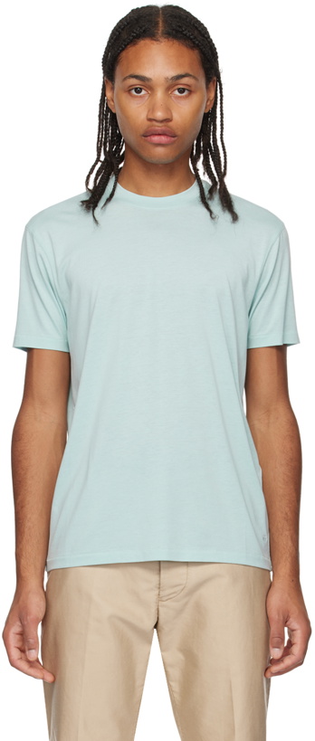 Photo: TOM FORD Blue Embroidered T-Shirt