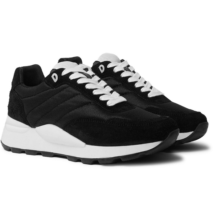 Photo: AMI - Spring Low Suede-Trimmed Shell Sneakers - Black
