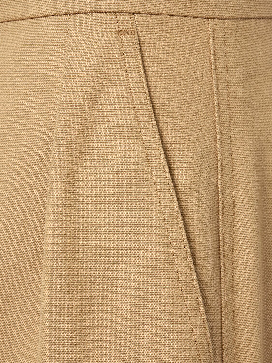 MAX MARA - Corte Pleated Cotton Canvas Pants Max Mara