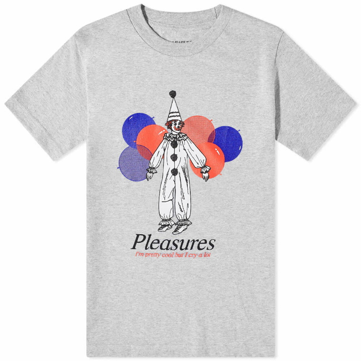 Photo: Pleasures Men's Amused Clown T-Shirt in Silver