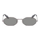 Alexander McQueen Gunmetal Octagonal Piercing Sunglasses