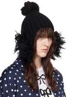 Tao Comme Des Garçons Black Wool Mix Rib Beanie