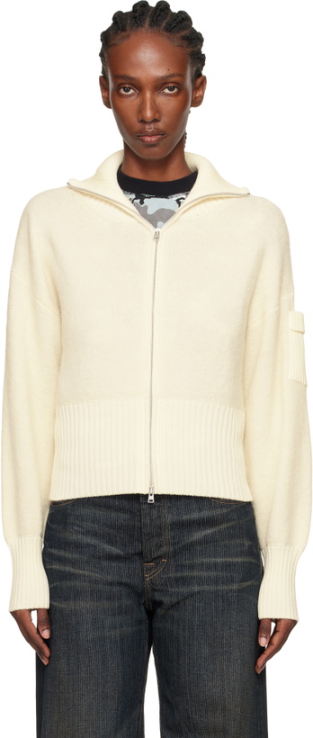Photo: Canada Goose Off-White Sauble Alpaca Full Zip Sweater