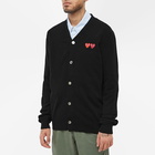 Comme des Garçons Play Men's Double Heart Cardigan in Black