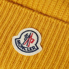 Moncler Men's Logo Beanie in Yellow