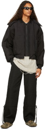 HYEIN SEO Black Hooded Bomber Jacket