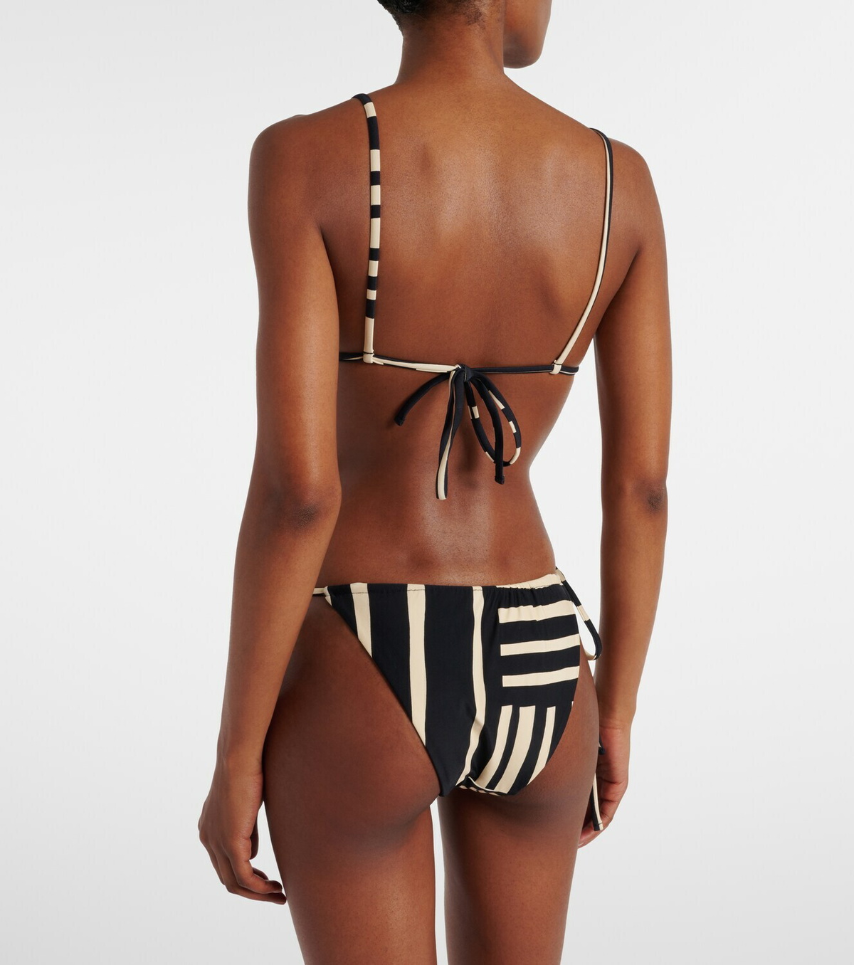 SIR Embellished striped bikini top