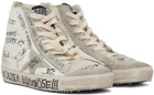 Golden Goose White & Gray Francy Classic High-Top Sneakers