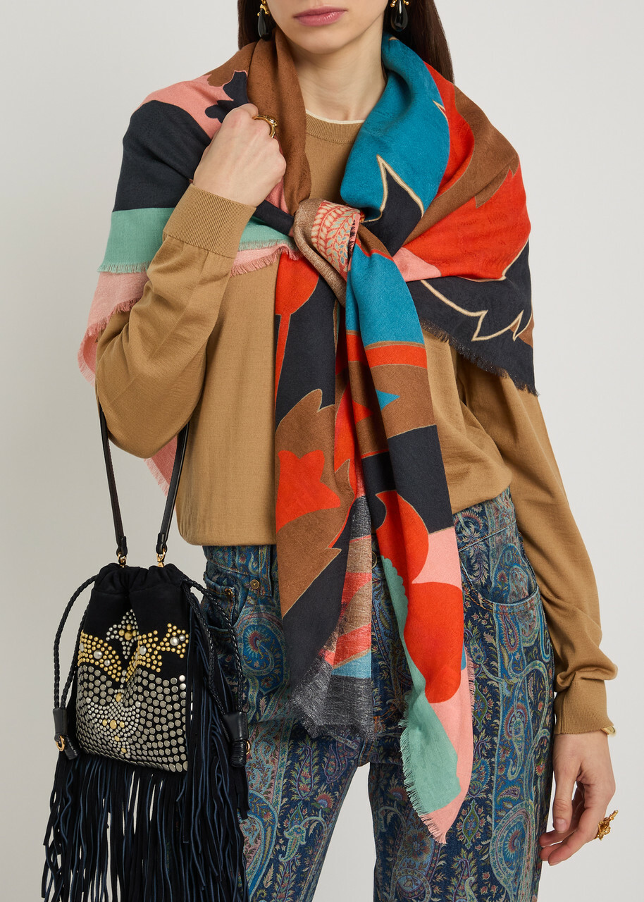 Etro Printed Cotton-blend Scarf - Multicoloured - One Size