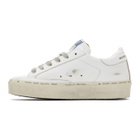 Golden Goose White and Gold Hi Star Sneakers