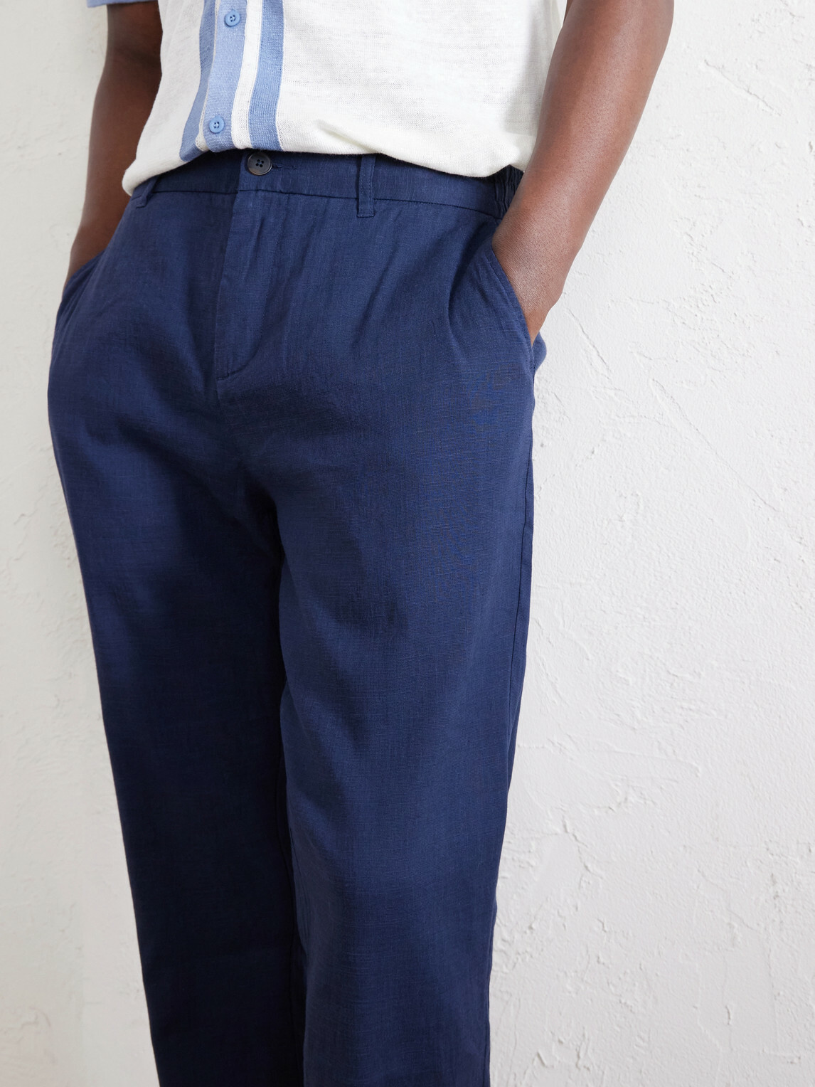 Onia - Straight-Leg Linen-Blend Trousers - Blue