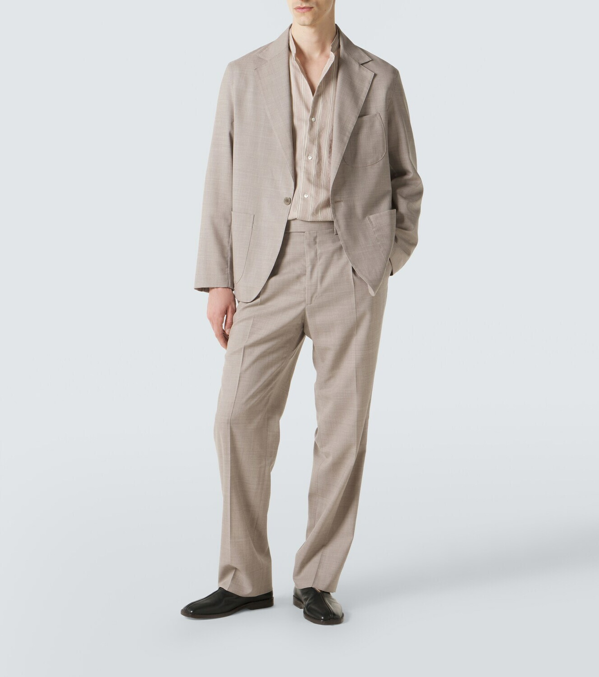 Stòffa Pleated wool wide-leg pants