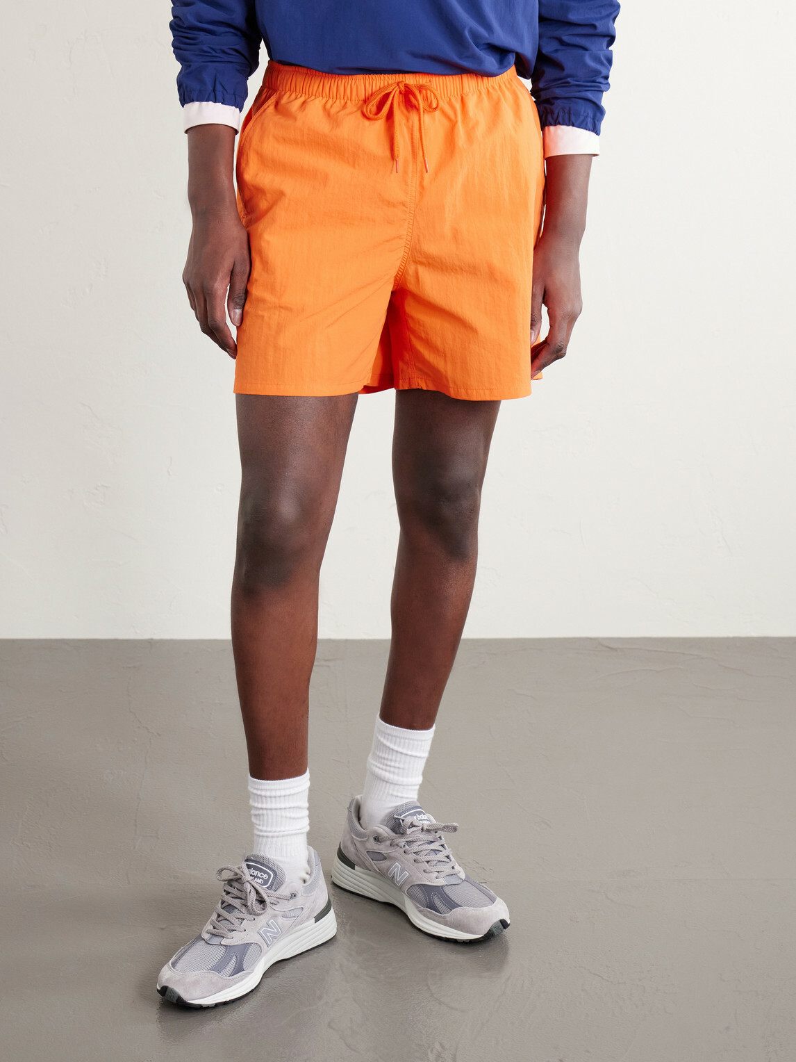 Aimé Leon Dore - Straight-Leg Logo-Embroidered Shell Drawstring Shorts - Orange