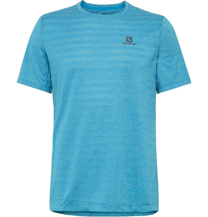 Photo: Salomon - XA Perforated Stretch-Jersey T-Shirt - Blue