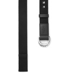 Valentino - Valentino Garavani 3cm Rockstud Leather-Trimmed Canvas Belt - Black