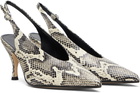 Aeyde Off-White & Black Carla Heels