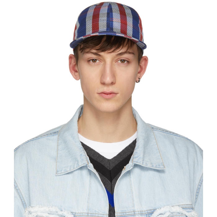 Photo: Name. Blue and Red Woven Stripe Cap