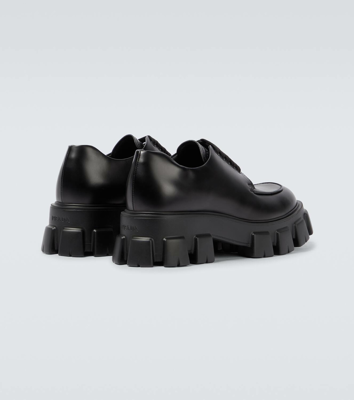 Prada Monolith brushed leather derby shoes