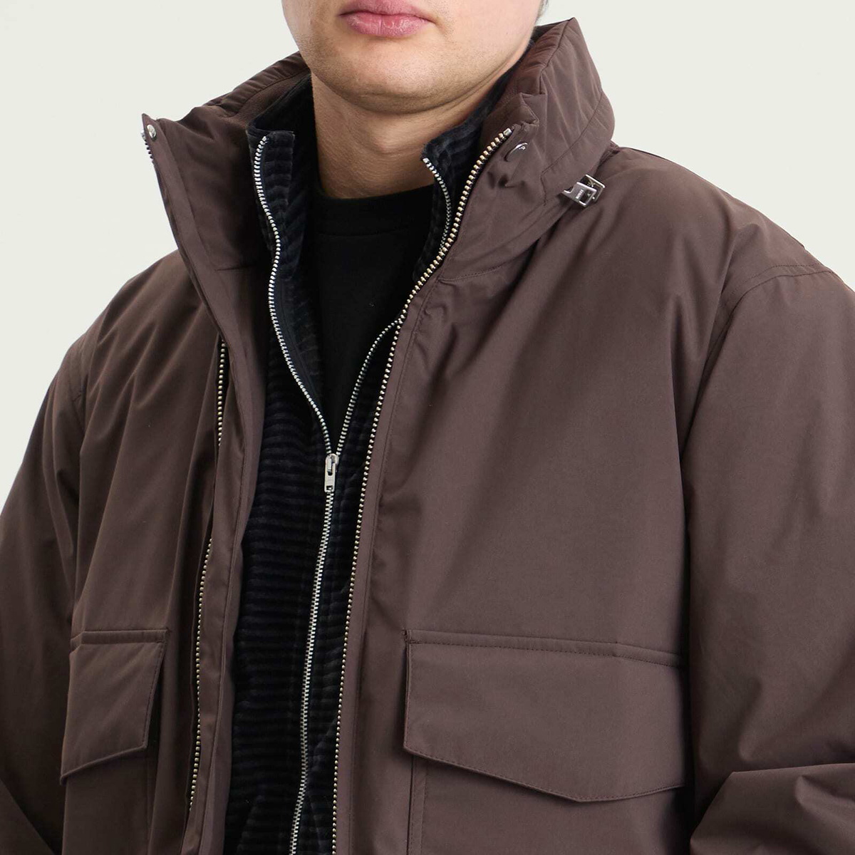 Norse Projects Men's Kastrup Gore-Tex Windstopper Bomber Jacket in Seal Brown
