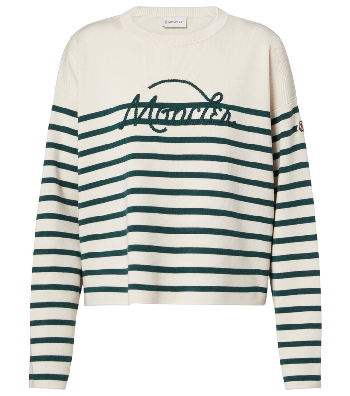 Photo: Moncler Embroidered striped virgin wool sweater