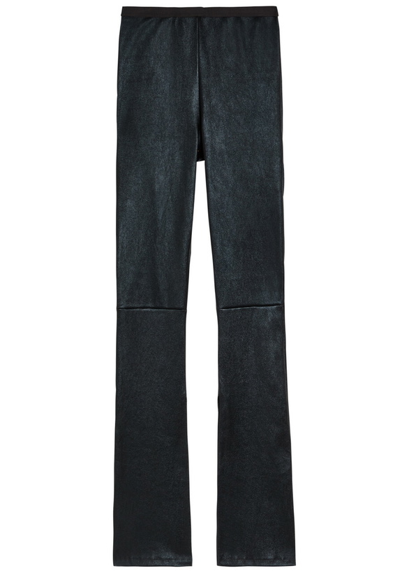 Photo: Rick Owens Lilies Carmen Flared-leg Leather-blend Trousers Black