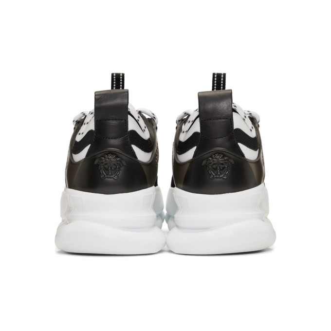 YOUNG VERSACE: Chain reaction Versace Young sneakers in leather and mesh -  Black