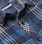 Needles - 7 Cuts Distressed Patchwork Checked Cotton-Flannel Shirt - Navy