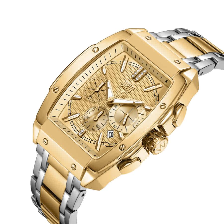 JBW Echelon Collection Chronograph Quartz Gold Dial Mens Watch J6409B