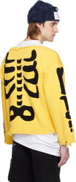 Charles Jeffrey LOVERBOY Yellow Graphic Slash Sweater