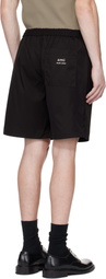 AMI Paris Black Twill Shorts