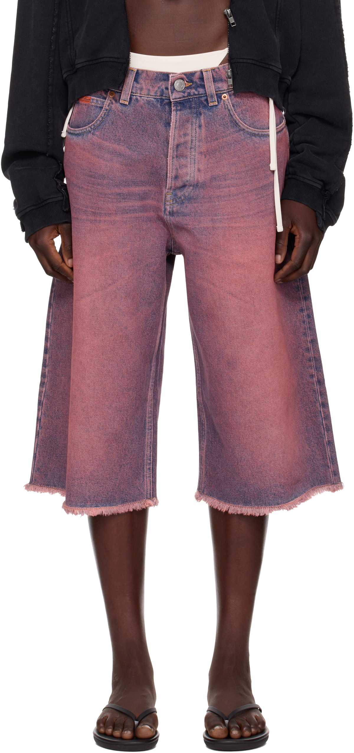 Martine Rose SSENSE Exclusive Pink Faded Denim Shorts