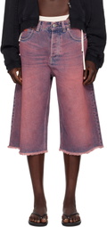 Martine Rose SSENSE Exclusive Pink Faded Denim Shorts