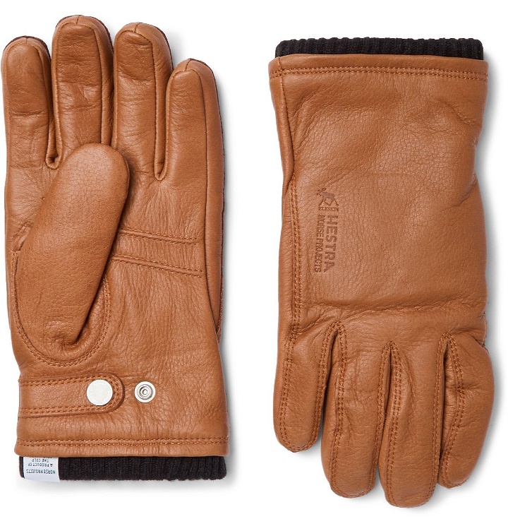 Photo: Norse Projects - Hestra Utsjo Wool Blend-Lined Full-Grain Leather Gloves - Brown