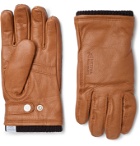 Norse Projects - Hestra Utsjo Wool Blend-Lined Full-Grain Leather Gloves - Brown