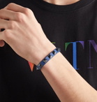 VALENTINO - Valentino Garavani Rockstud Leather Bracelet - Blue