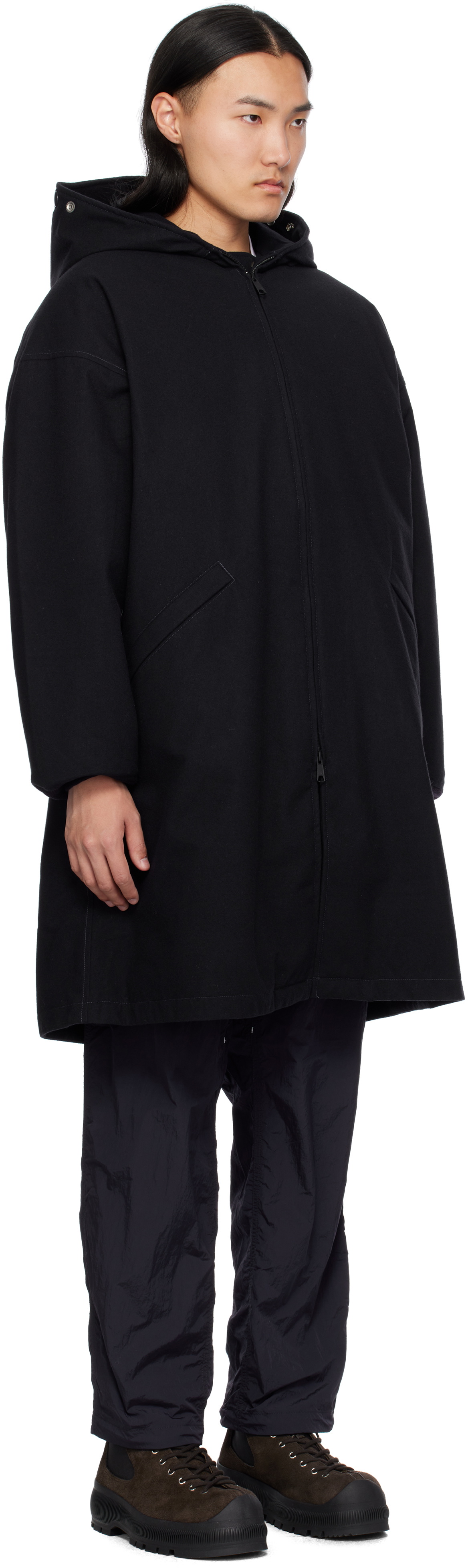 nanamica Navy Wool GORE-TEX Cadet Down Coat Nanamica