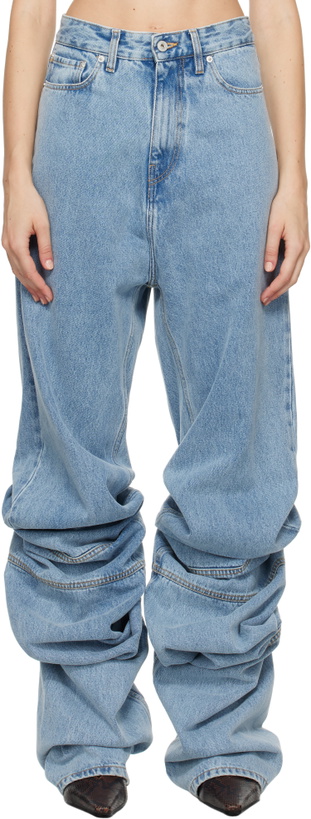 Photo: Y/Project Blue Draped Cuff Jeans