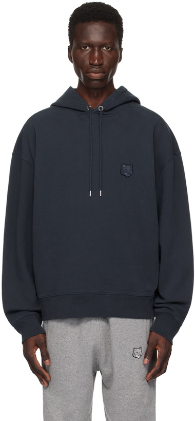 Photo: Maison Kitsuné Navy Bold Fox Head Hoodie