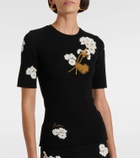 Erdem Knitted floral jacquard T-shirt
