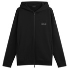 Moncler Men's Stripe Logo Zip Up Hoodie in Black