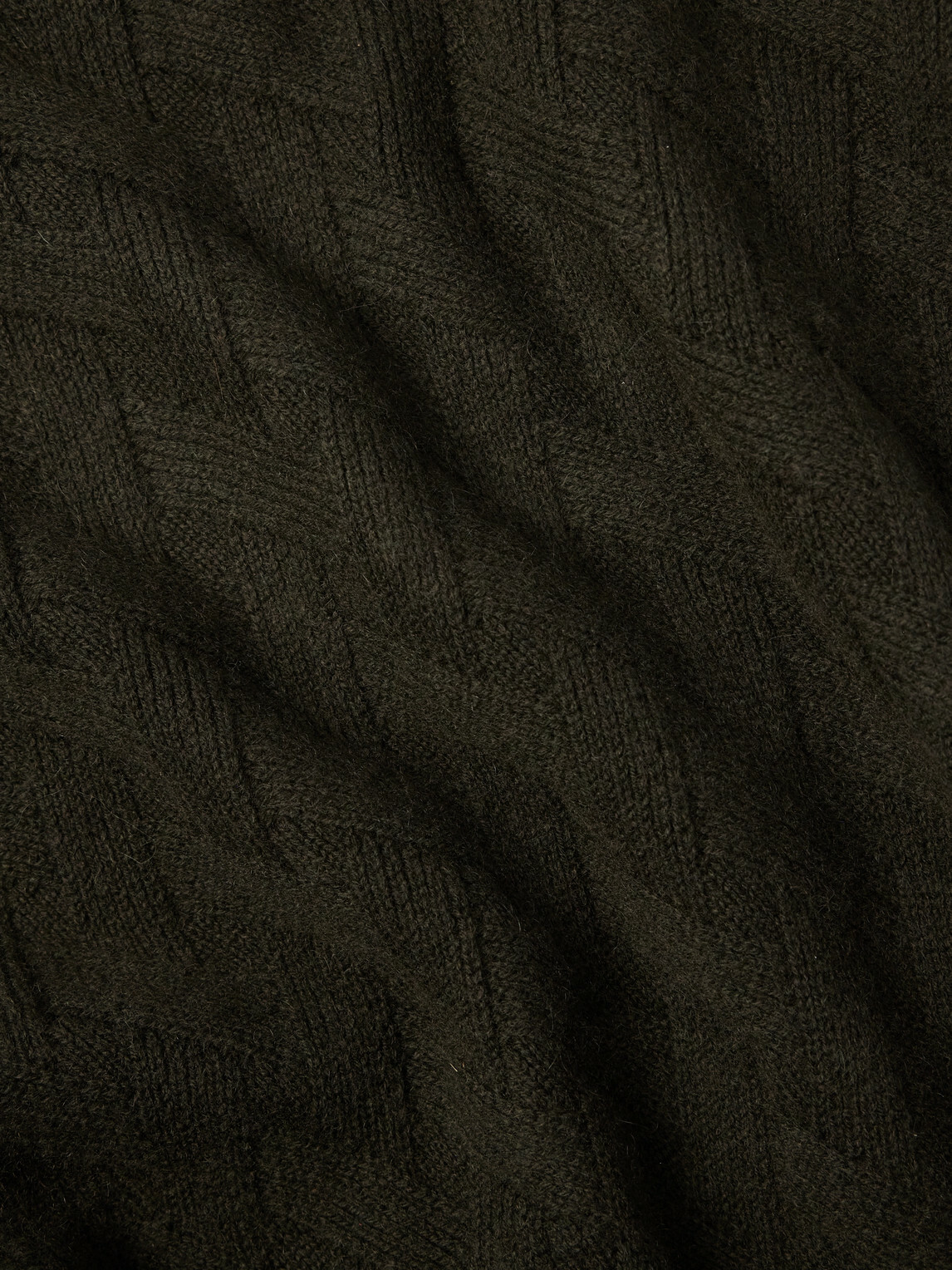 Allude - Cable-Knit Wool and Cashmere-Blend Mock-Neck Sweater - Green