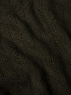 Allude - Cable-Knit Wool and Cashmere-Blend Mock-Neck Sweater - Green