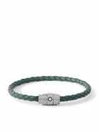 Montblanc - Meisterstück 3-Ring Stainless Steel and Woven Leather Bracelet - Gray