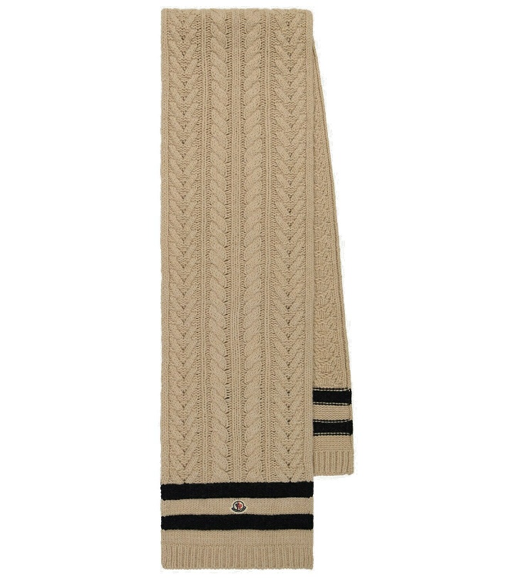 Photo: Moncler - Cable-knit cashmere and wool-lend scarf