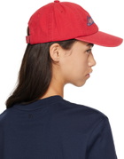 AMI Paris Red Cotton 'AMI Paris' Embroidery Cap