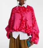 Dries Van Noten Draped floral cotton jersey sweatshirt