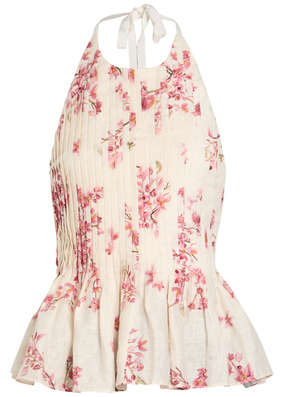 Agua BY Agua Bendita Caña Floral-print Linen top Multicoloured