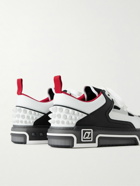 Christian Louboutin - Astroloubi Spiked Leather and Mesh Sneakers - White